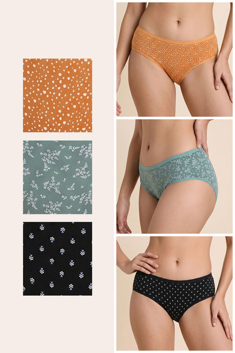 Zivame Regular Rise Full Coverage Hipster Panty (Pack of 3) - Multicolor — image 2